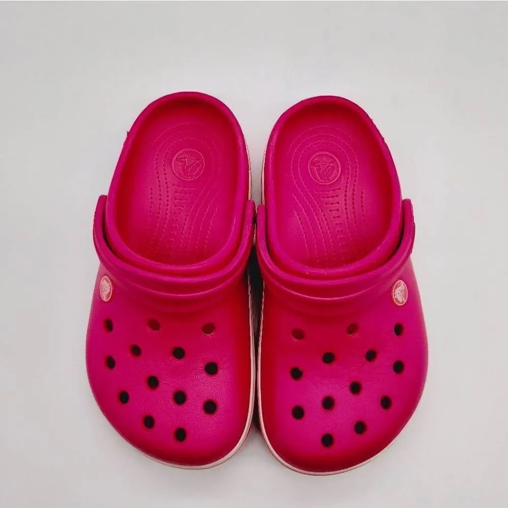 Crocs Crocband II Casual Slip On Shoes Youth Girls Size‎ 3 Pink Juniors Clogs